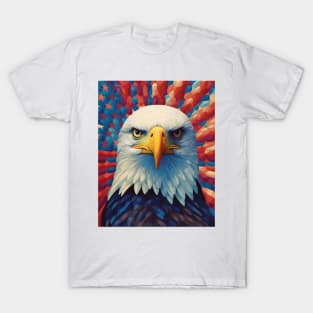 USA America Fourth of July Op Art Bald Eagle July 4th T-Shirt